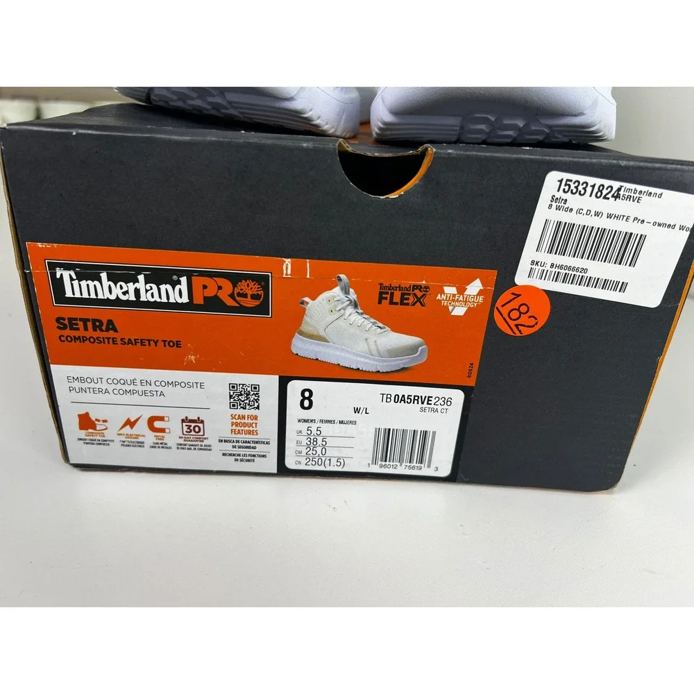 Timberland Pro Serra‎ Womens White Gold Composite Toe Work Safety Sneakers Sz 8W